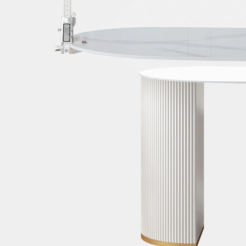 Set tavolo da pranzo pietra sinterizzata Nordic Glam Set tavolo da pranzo ovale da 1/4/5/7 pezzi per la casa Clearhalo