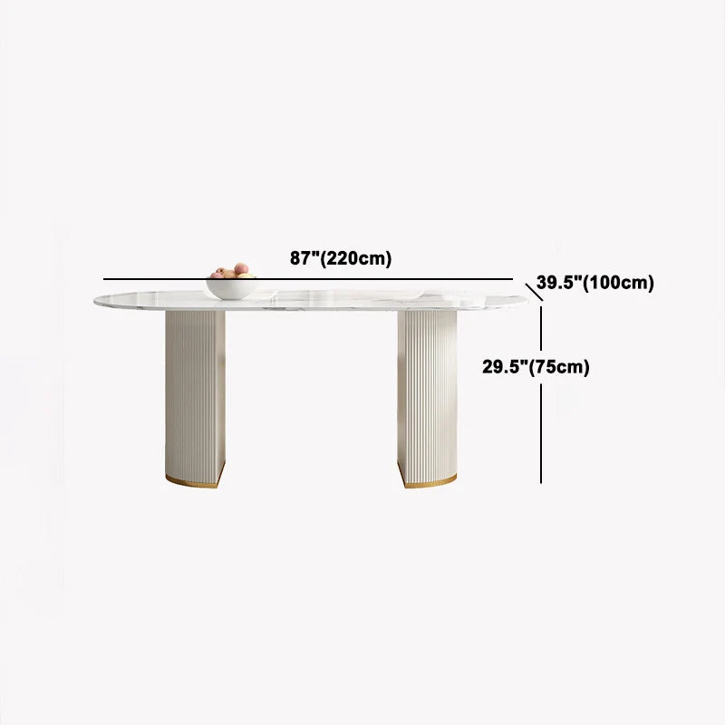 Set tavolo da pranzo pietra sinterizzata Nordic Glam Set tavolo da pranzo ovale da 1/4/5/7 pezzi per la casa Clearhalo