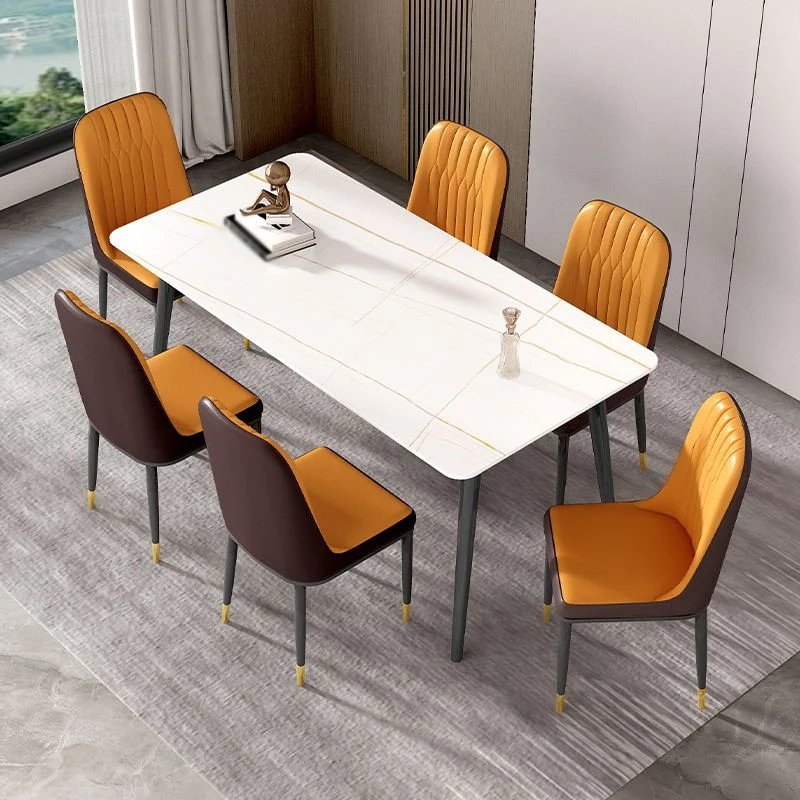 Set tavolo da pranzo rettangolare contemporaneo da 1/4/5/7 pezzi con tavolo e sedie Clearhalo