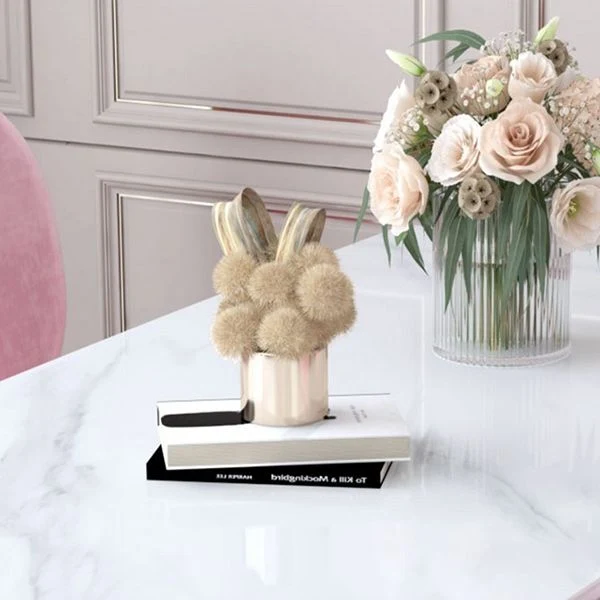 Set tavolo da pranzo rettangolare Glam Set dinette da 1/2/5 pezzi con piano pietra sinterizzata bianca Clearhalo