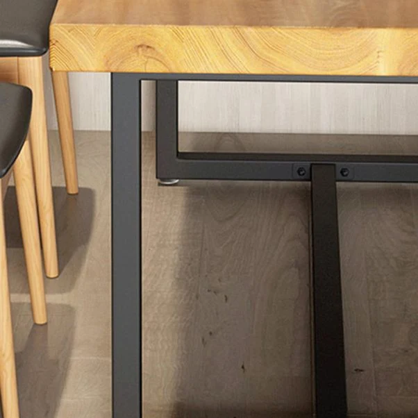 Set tavolo da pranzo rettangolare industriale Set dinette legno massello naturale da 1/2/5/6/7 pezzi Clearhalo