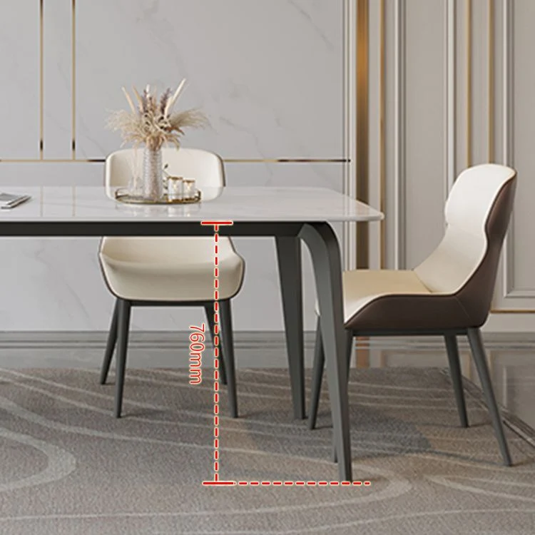 Set tavolo da pranzo rettangolare Set da pranzo bianco da 1/5/7 pezzi per la casa Clearhalo