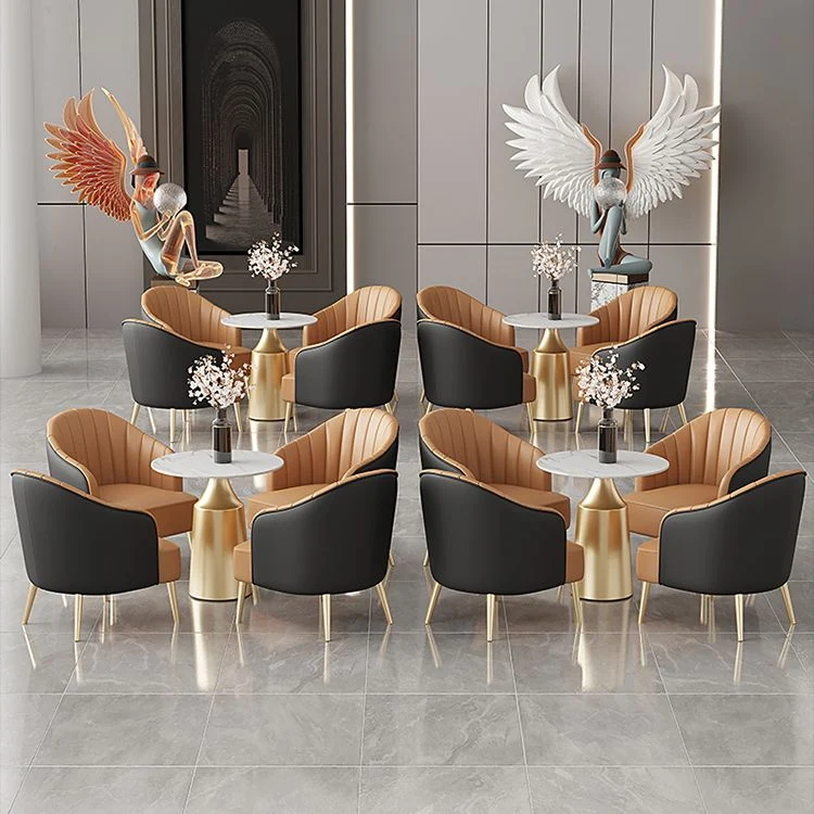Set tavolo da pranzo rotondo Glam Set dinette da 1/5 pezzi con piano pietra bianca Clearhalo