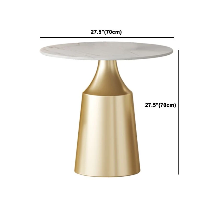 Set tavolo da pranzo rotondo Glam Set dinette da 1/5 pezzi con piano pietra bianca Clearhalo