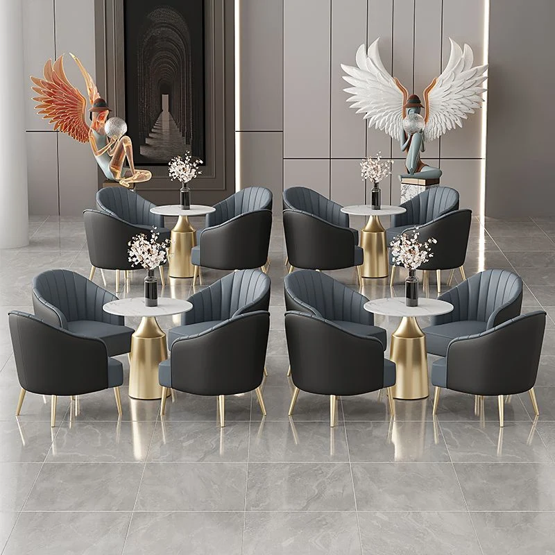 Set tavolo da pranzo rotondo Glam Set dinette da 1/5 pezzi con piano pietra bianca Clearhalo