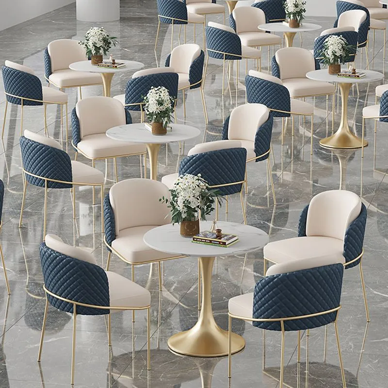 Set tavolo da pranzo rotondo pietra sinterizzata Glam Set da pranzo da 1/2/3/4/5 pezzi per uso domestico Clearhalo