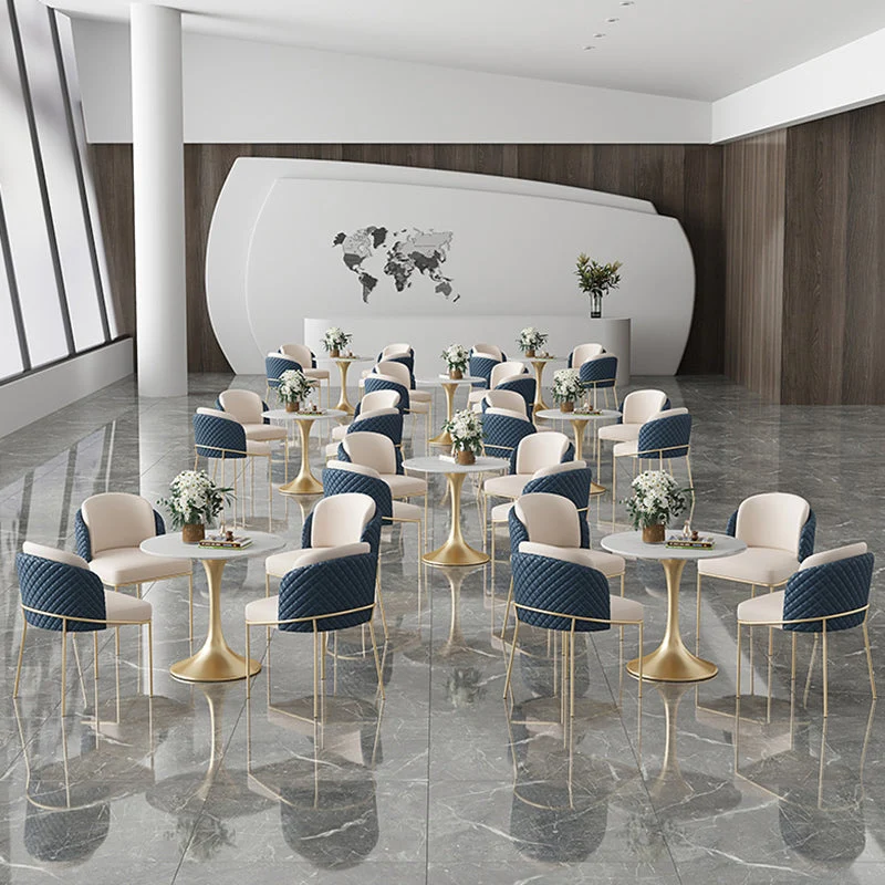 Set tavolo da pranzo rotondo pietra sinterizzata Glam Set da pranzo da 1/2/3/4/5 pezzi per uso domestico Clearhalo