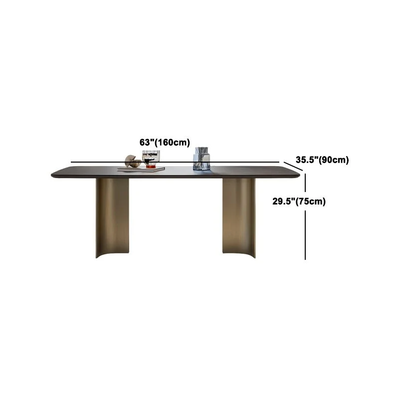 Set da tavolo rettangolare pietra sinterizzata Nordic Glam Set da pranzo da 1/4/5/7 pezzi Clearhalo