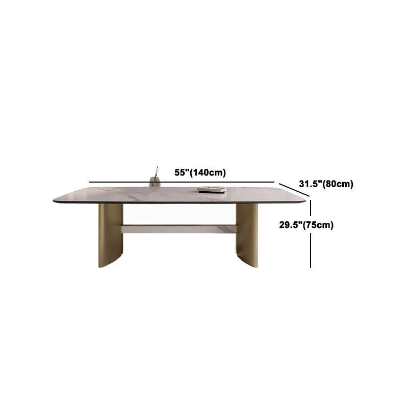 Set da tavolo rettangolare pietra sinterizzata stile nordico glam Set da pranzo da 1/4/5/7 pezzi per la casa Clearhalo