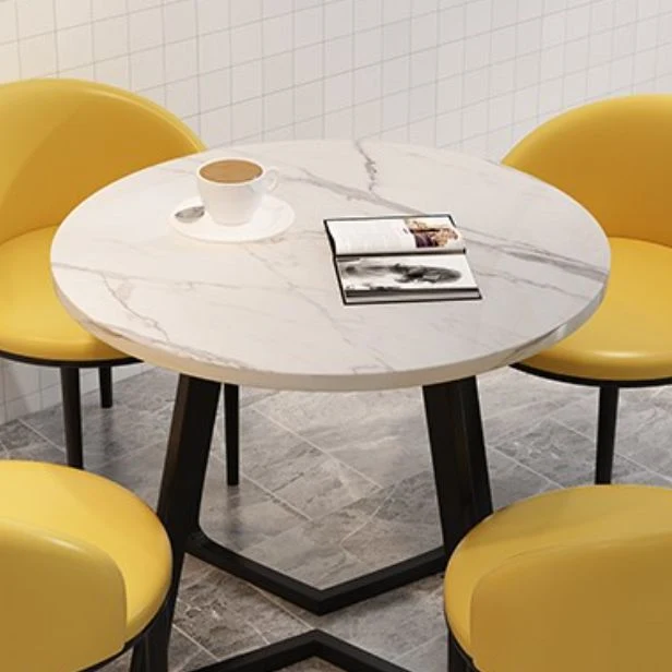 Set tavolo e sedia da pranzo contemporanei di forma rotonda da 5 pezzi Clearhalo