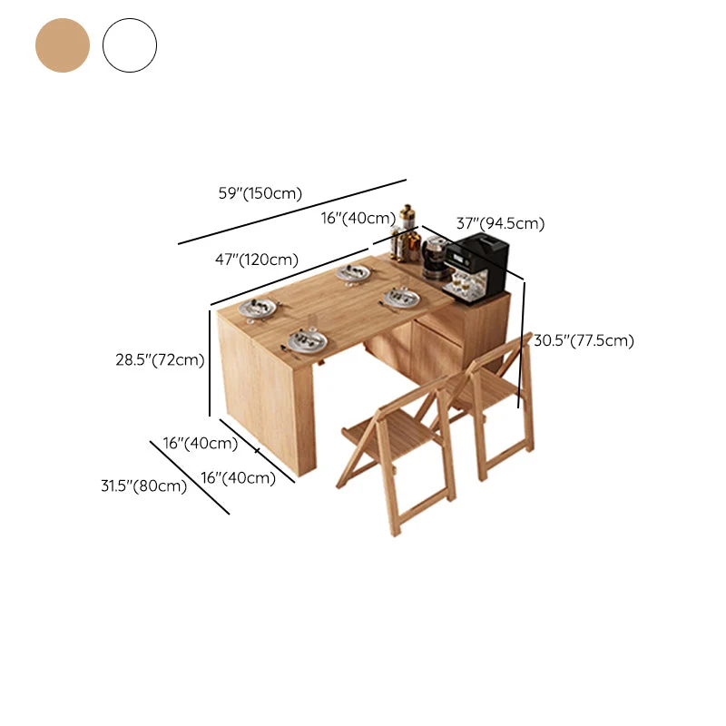 Set tavolo e sedia da pranzo legno contemporaneo da 1/3/5 pezzi Clearhalo