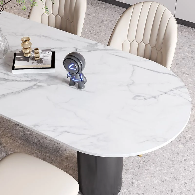 Set tavolo e sedie minimalista per la casa Mobili da pranzo pietra sinterizzata da 1/4/5 pezzi Clearhalo