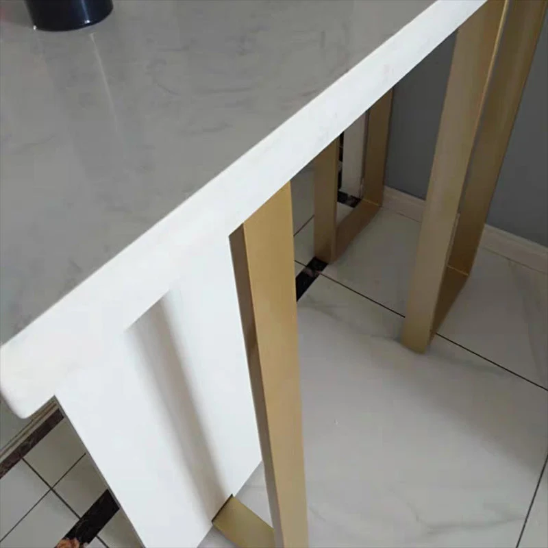 Set tavolo e sgabello da bar 1/2/5 pezzi rettangolare finto marmo Clearhalo