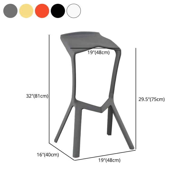 Sgabelli da bancone impilabili contemporanei Sgabello da bar geometrico per interni colorato, 1 pezzo Clearhalo
