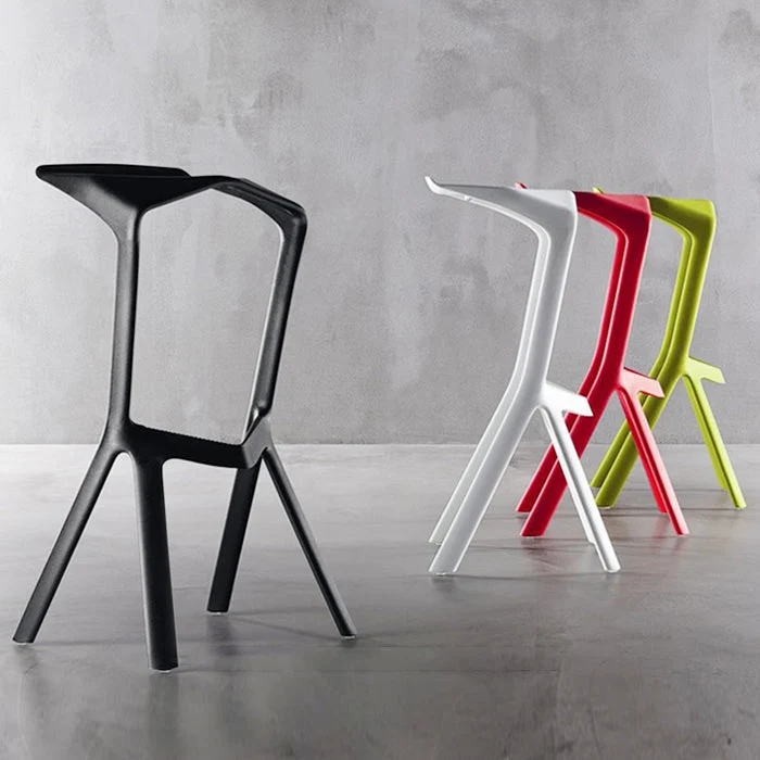 Sgabelli da bancone impilabili contemporanei Sgabello da bar geometrico per interni colorato, 1 pezzo Clearhalo
