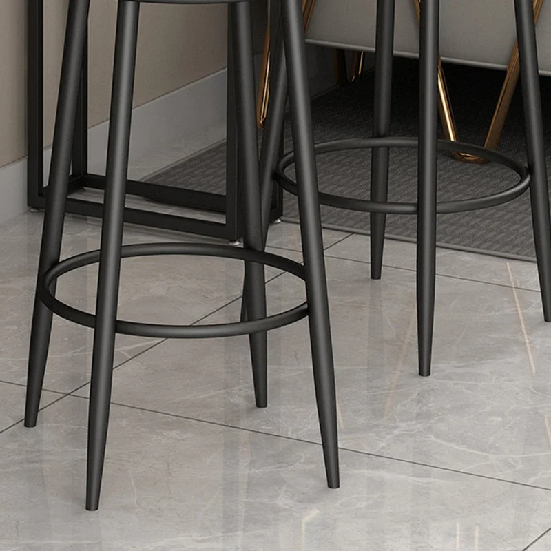 Sgabelli da bancone scandinavi imbottiti metallo Sgabelli da bar con schienale basso e seduta rotonda Clearhalo