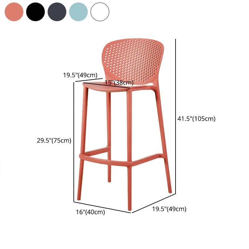 Sgabelli da banconi colorati impilabili contemporanei Sgabello da bar per interni senza braccioli plastica Clearhalo