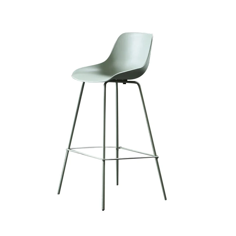 Sgabelli da banconi macaroon contemporanei Sgabello da bar per interni plastica senza braccioli con base ferro Clearhalo
