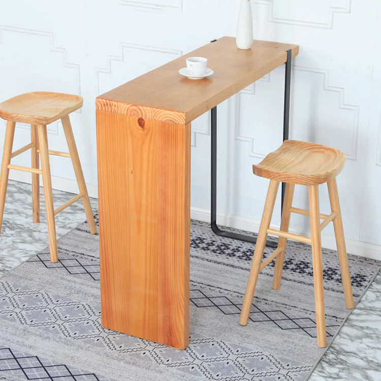 Sgabelli da banconi moderni legno massello Sgabello da bar con sedile sagomato senza schienale per negozio Clearhalo
