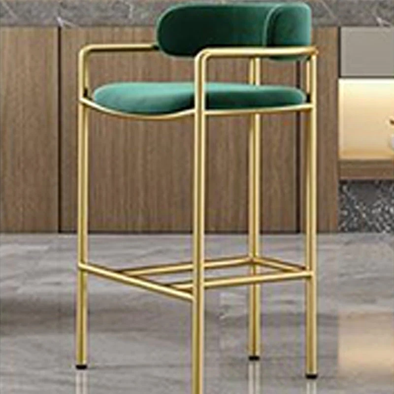 Sgabelli da bar armati stile Glam Sgabello da bar con schienale basso tessuto per ristorante Clearhalo