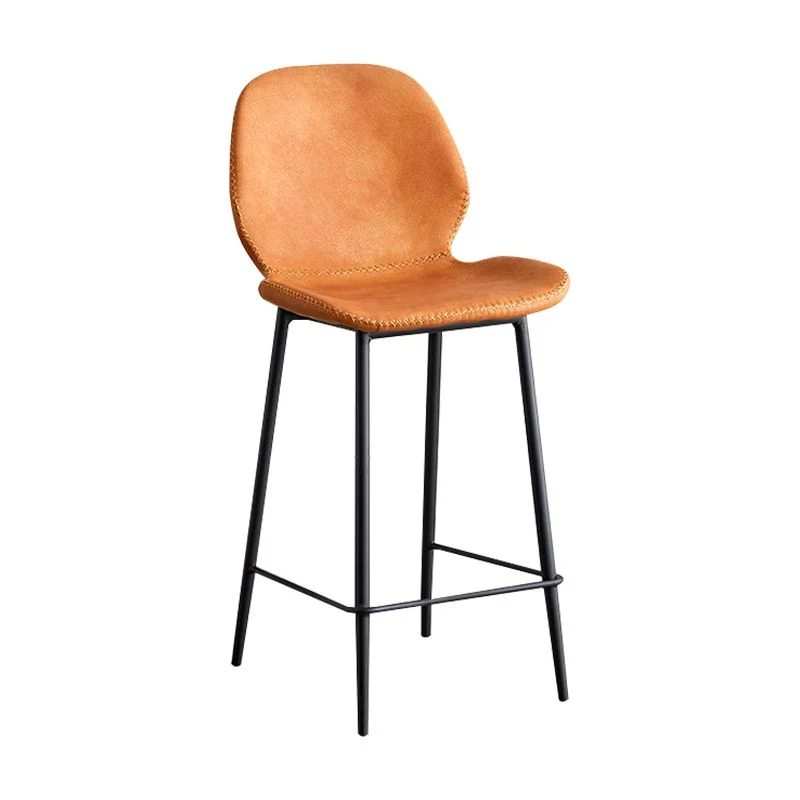 Sgabelli da bar contemporanei pelle Sgabello da bar per interni con gambe ferro e schienale basso Clearhalo