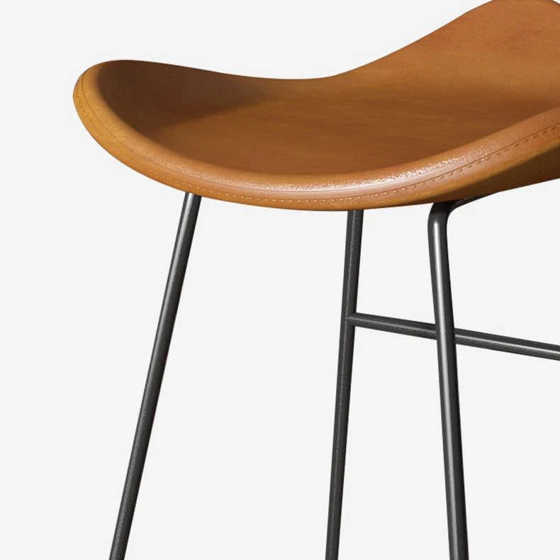 Sgabelli da bar contemporanei senza braccioli ecopelle con base metallo Clearhalo