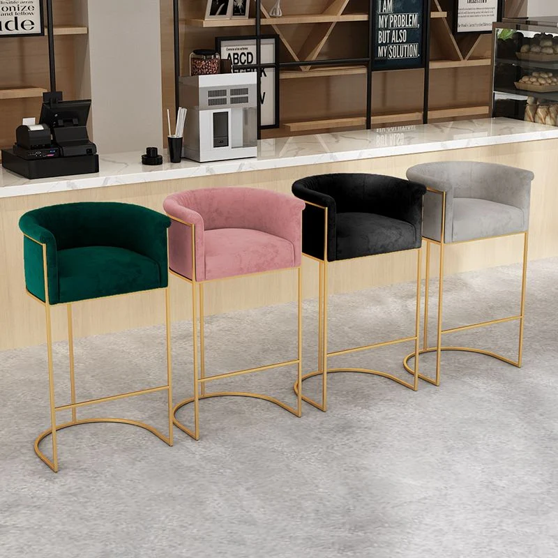 Sgabelli da bar imbottiti dal design nordico per uso domestico Sgabelli rotondi di lusso con schienale basso Clearhalo