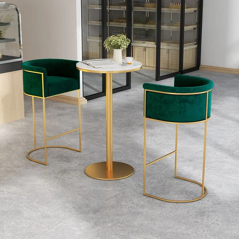 Sgabelli da bar imbottiti dal design nordico per uso domestico Sgabelli rotondi di lusso con schienale basso Clearhalo
