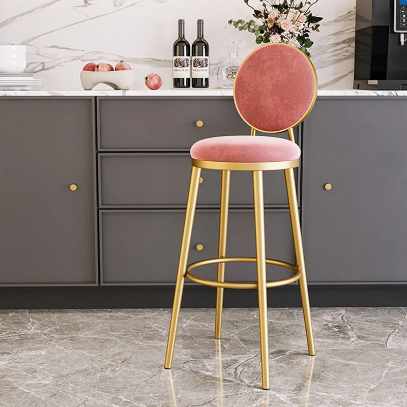 Sgabelli da bar imbottiti dal design nordico per la casa Sgabelli rotondi di lusso con schienale basso Clearhalo