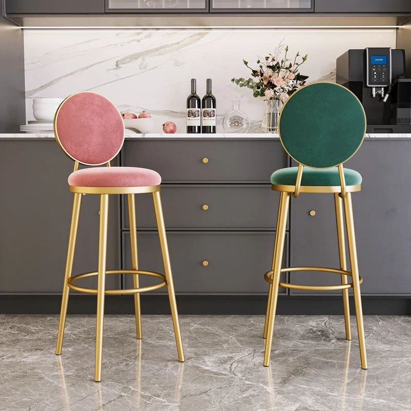 Sgabelli da bar imbottiti dal design nordico per la casa Sgabelli rotondi di lusso con schienale basso Clearhalo