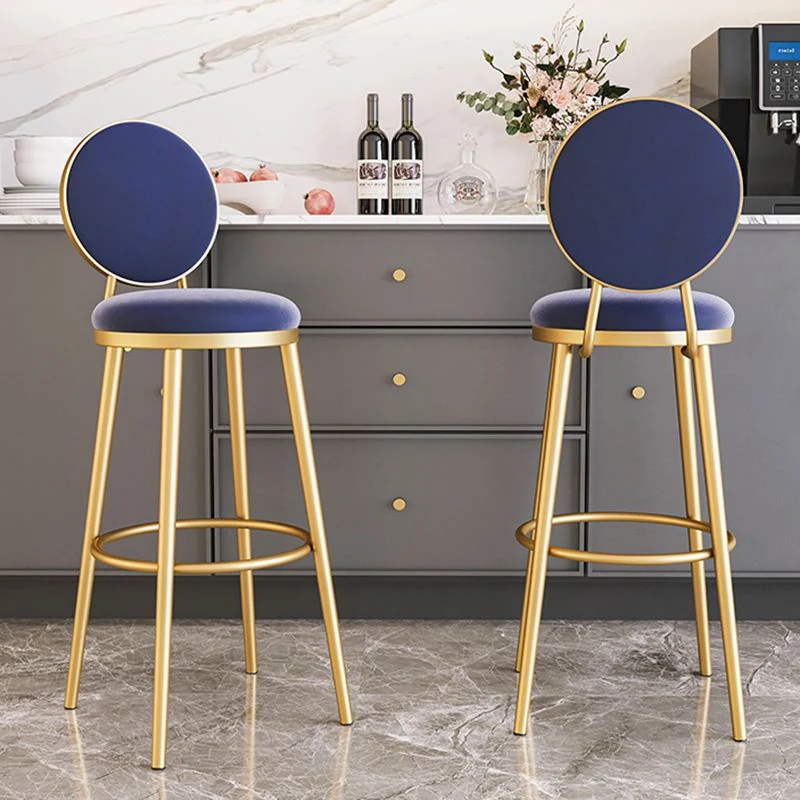 Sgabelli da bar imbottiti dal design nordico per la casa Sgabelli rotondi di lusso con schienale basso Clearhalo