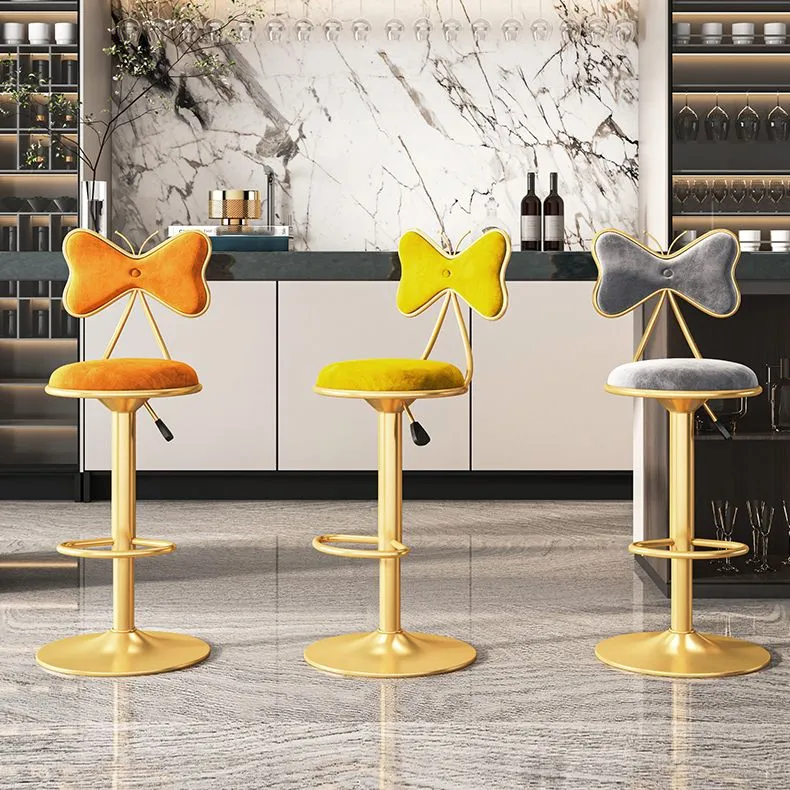 Sgabelli da bar imbottiti stile scandinavo ad altezza regolabile per la casa Clearhalo