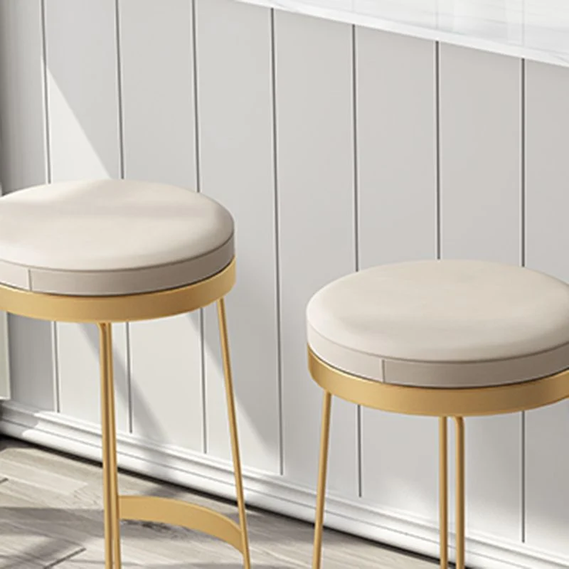 Sgabelli da bar rotondi scandinavi senza schienale per sgabello imbottito per la casa Clearhalo