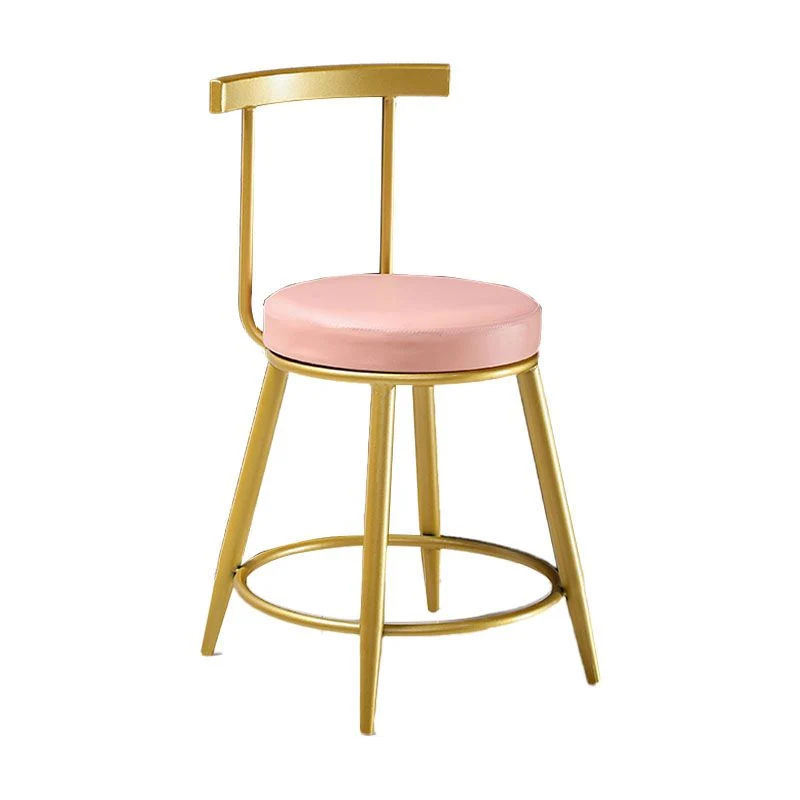 Sgabelli da bar rotondi senza braccioli tessuto imbottiti stile nordico per la casa Clearhalo