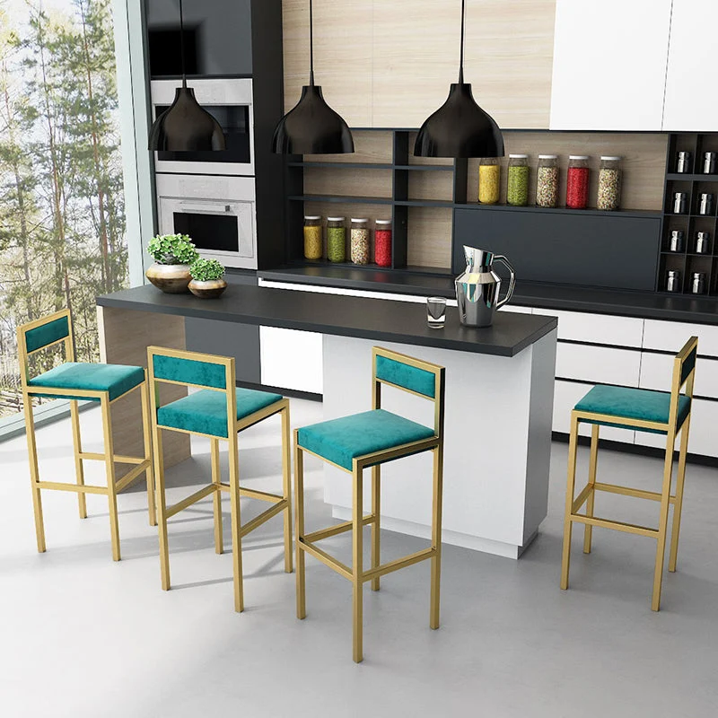 Sgabelli da bar scandinavi imbottiti per cucina Sgabelli quadrati senza braccioli Clearhalo