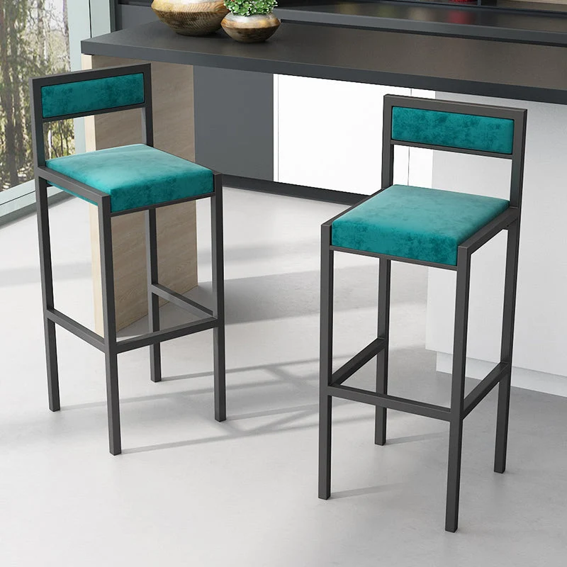 Sgabelli da bar scandinavi imbottiti per cucina Sgabelli quadrati senza braccioli Clearhalo