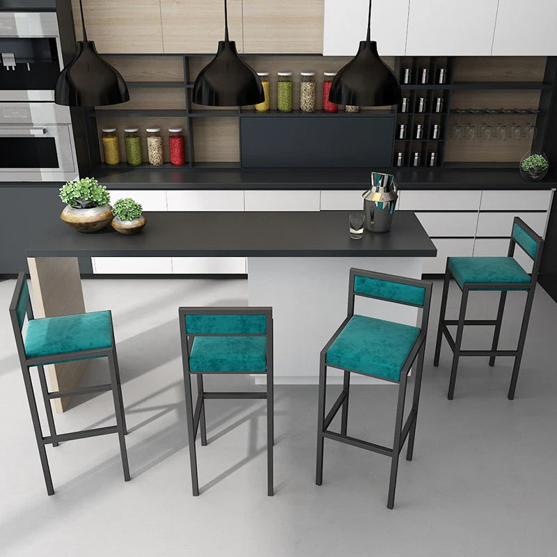 Sgabelli da bar scandinavi imbottiti per cucina Sgabelli quadrati senza braccioli Clearhalo