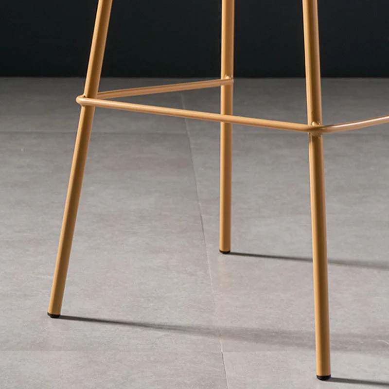 Sgabelli da bar scandinavi plastica Sgabello da bar senza braccioli con schienale basso e 4 gambe ferro Clearhalo