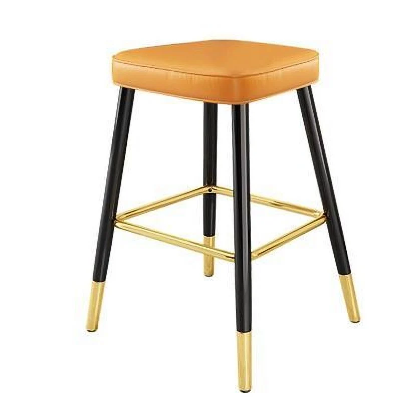 Sgabelli con schienale basso armati stile scandinavo per sgabello da bancone pelle per la casa Clearhalo