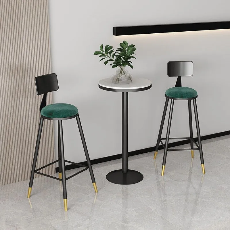 Sgabelli imbottiti tessuto stile Glam Sgabelli con schienale basso con cuscino Clearhalo