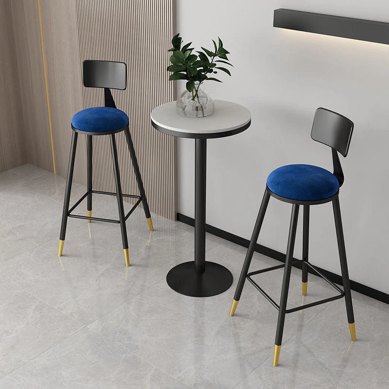 Sgabelli imbottiti tessuto stile Glam Sgabelli con schienale basso con cuscino Clearhalo
