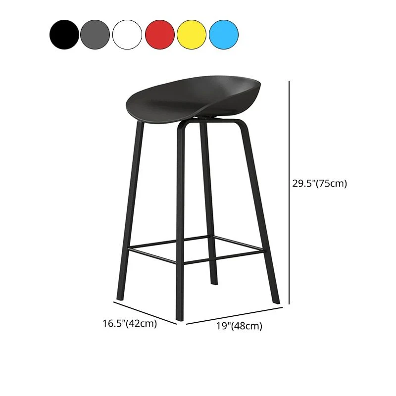 Sgabelli secchiello dal design nordico con schienale basso per la casa Sgabello da bancone plastica con gambe metallo Clea...