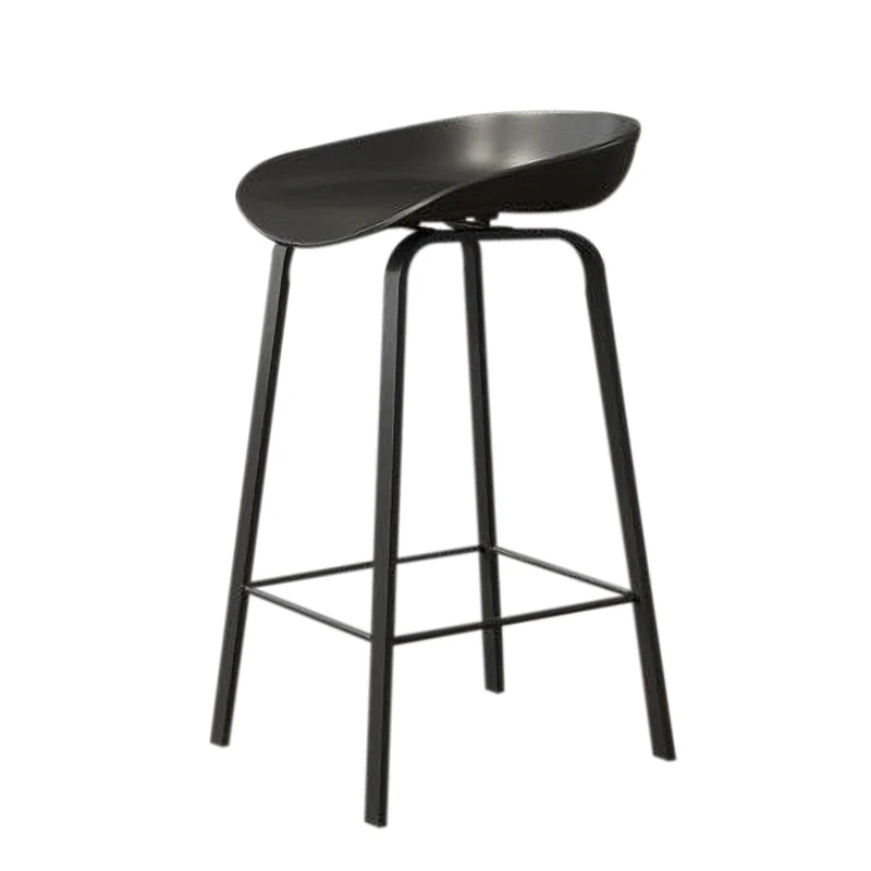 Sgabelli secchiello dal design nordico con schienale basso per la casa Sgabello da bancone plastica con gambe metallo Clea...