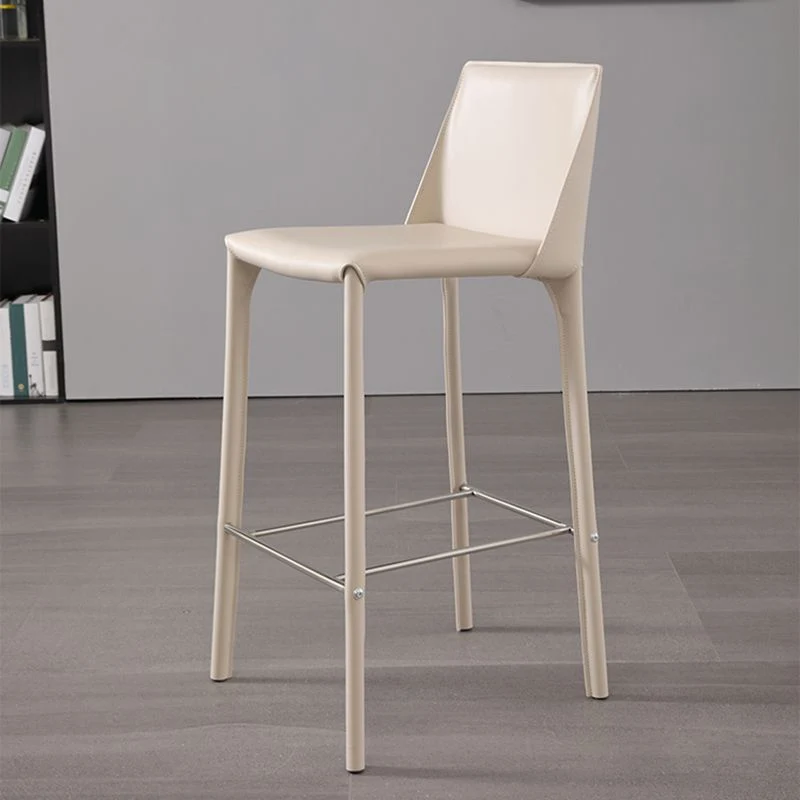 Sgabello alto da bancone moderno con schienale da 39 pollici di altezza e cuscino pelle Clearhalo