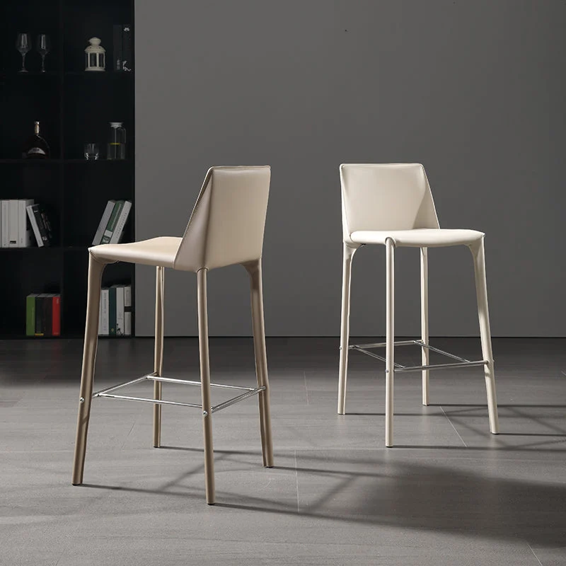 Sgabello alto da bancone moderno con schienale da 39 pollici di altezza e cuscino pelle Clearhalo