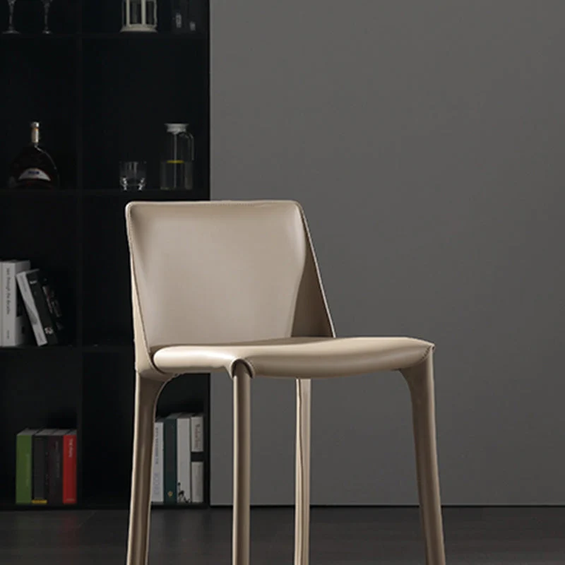 Sgabello alto da bancone moderno con schienale da 39 pollici di altezza e cuscino pelle Clearhalo