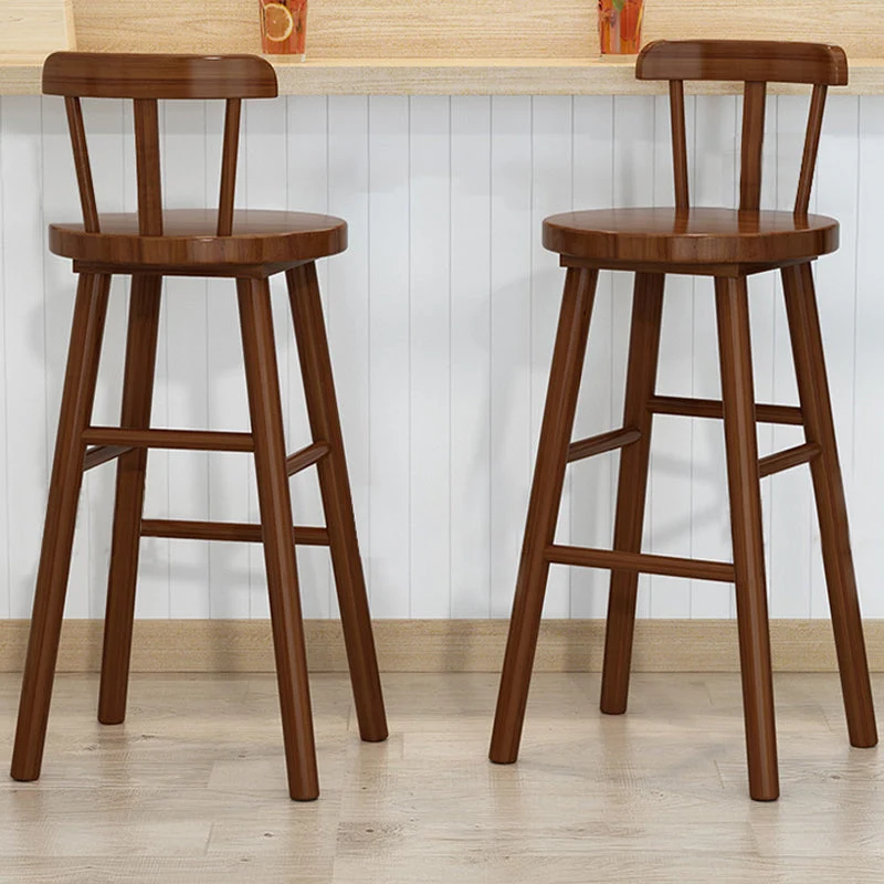 Sgabello da bancone con poggiapiedi legno massello Sgabello da bar moderno con schienale basso Clearhalo