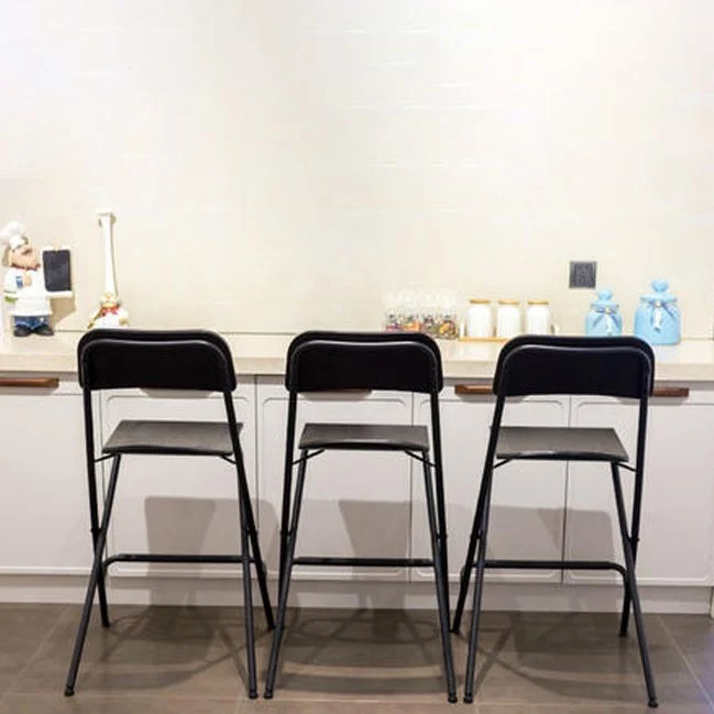 Sgabello da bancone con schienale pieghevole industriale legno per ristorante Clearhalo