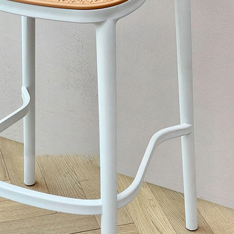 Sgabello da bancone con schienale stile moderno con base metallo e 4 gambe Clearhalo