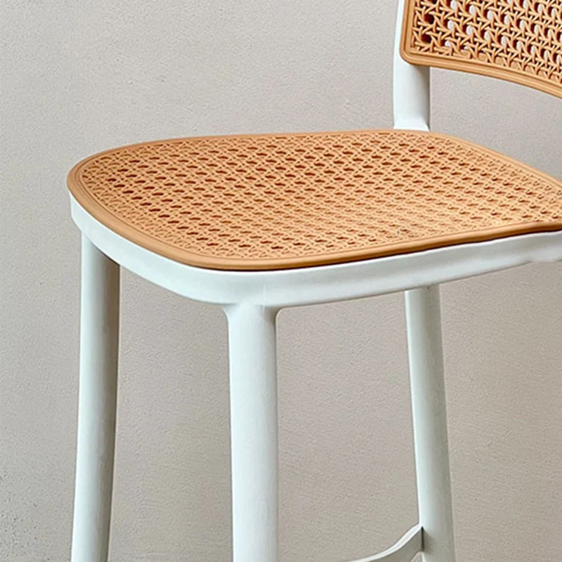 Sgabello da bancone con schienale stile moderno con base metallo e 4 gambe Clearhalo
